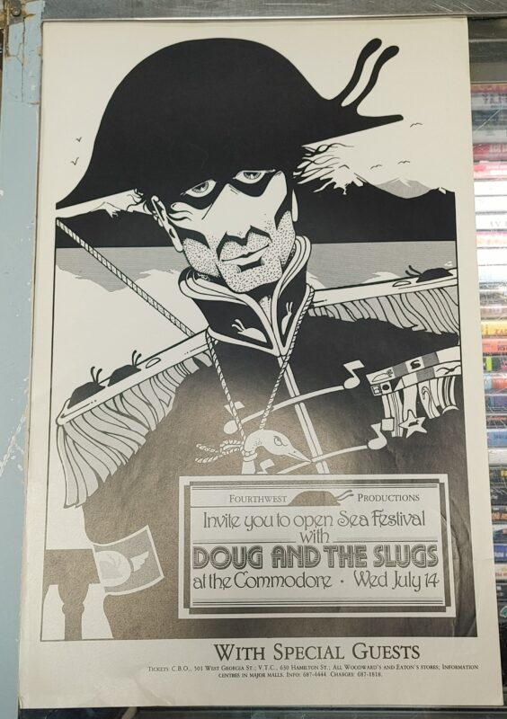 DOUG & THE SLUGS - Concert GIG Tour Poster Vancouver Canada ORIGINAL