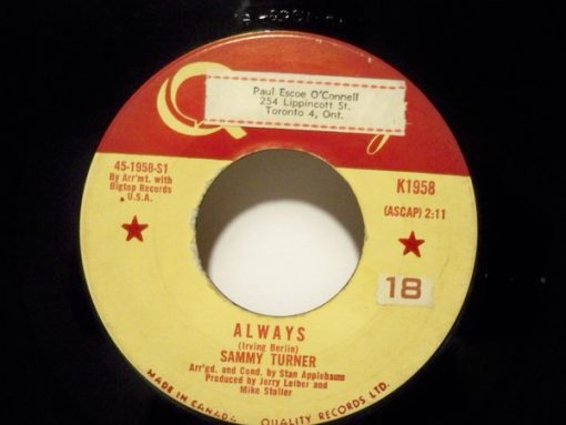 Sammy Turner - Always / Symphony (7", Single) (Very Good Plus (VG+))