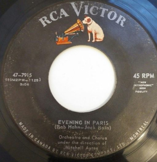 Mitchell Ayres And His Orchestra And Mitchell Ayres And His Chorus Under The Direction Of Mitchell Ayres - Evening In Paris / Who Cares (7", Single) (Very Good Plus (VG+))