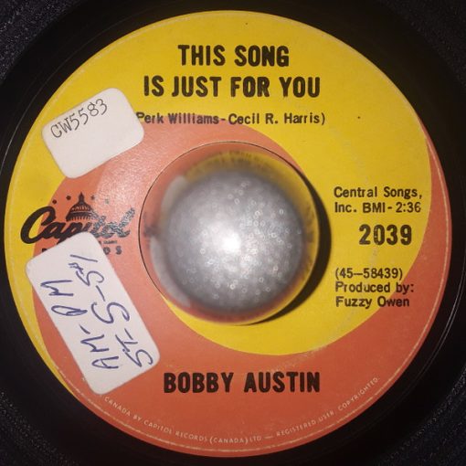 Bobby Austin - This Song Is Just For You (7", Single) (Near Mint (NM or M-))