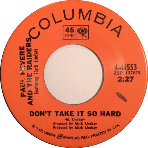 Paul Revere & the Raiders - Don't Take It So Hard (7", Single) (Near Mint (NM or M-))