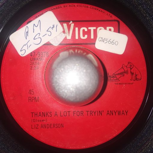 Liz Anderson - Thanks A Lot For Tryin' Anyway / Come Walk In My Shoes (7", Single) (Very Good (VG))