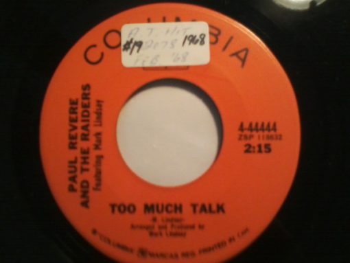 Paul Revere & The Raiders Featuring Mark Lindsay - Too Much Talk (7", Single) (Near Mint (NM or M-))