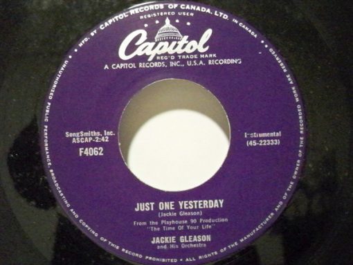 Jackie Gleason And His Orchestra - Just One Yesterday / Where Is She Now? (7", Single) (Very Good Plus (VG+))