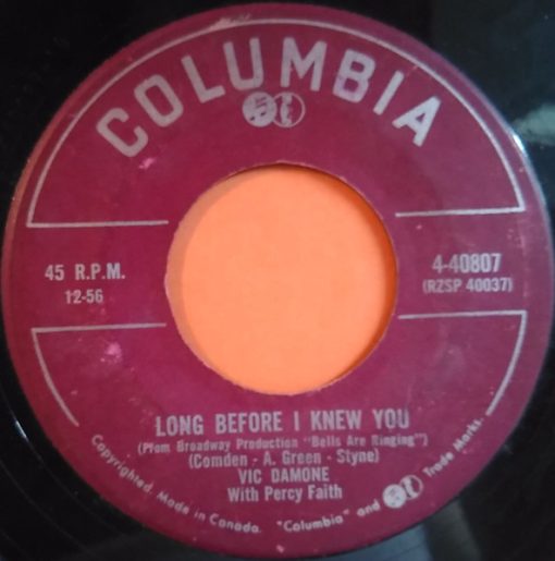 Vic Damone With Tutti Camarata - You Stepped Out Of A Dream / Long Before I Knew You (7") (Very Good (VG))