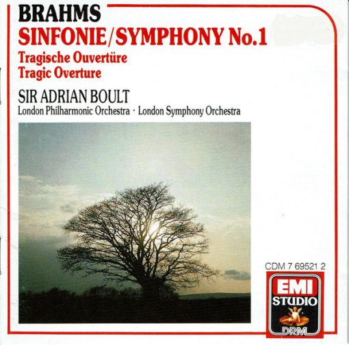 Johannes Brahms, Sir Adrian Boult, London Philharmonic Orchestra · London Symphony Orchestra - Symphony No. 1 - Tragic Ouverture (CD, Album) (Near Mint (NM or M-))