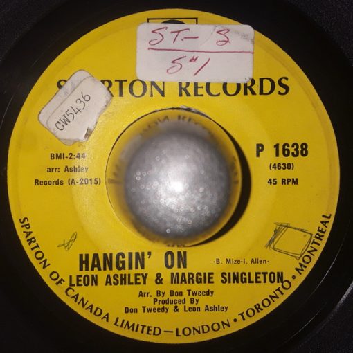 Leon Ashley - Hangin' On / Four O'Clock (7", Single) (Very Good Plus (VG+))