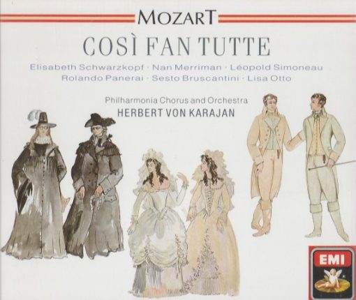 Wolfgang Amadeus Mozart / Elisabeth Schwarzkopf, Nan Merriman, Leopold Simoneau, Rolando Panerai, Sesto Bruscantini, Lisa Otto, Philharmonia Chorus And Philharmonia Orchestra, Herbert von Karajan - Cosi Fan Tutte (3xCD, Mono, RE) (Near Mint (NM or M-))