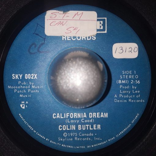 Colin Butler - California Dream (7", Single) (Very Good Plus (VG+))