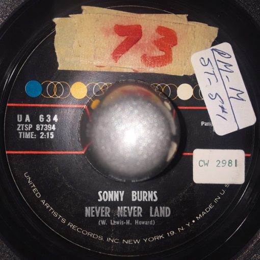 Sonny Burns - Never Never Land (7", Single) (Very Good (VG))