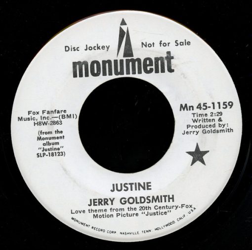 Jerry Goldsmith - Justine / Carnival Happening (7", Promo) (Near Mint (NM or M-))