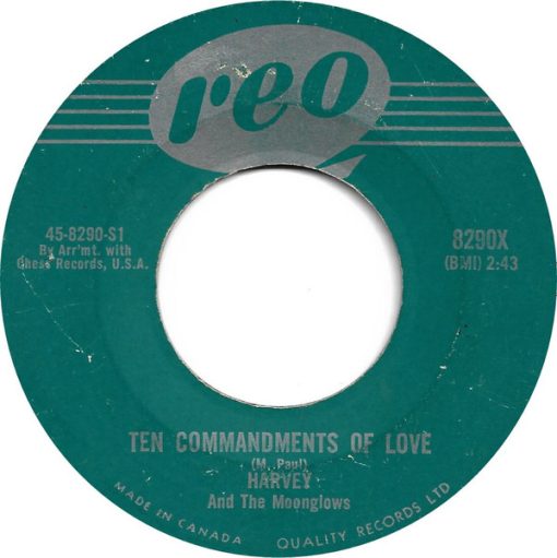 The Moonglows - Ten Commandments Of Love / Mean Old Blues (7", Single) (Very Good Plus (VG+))