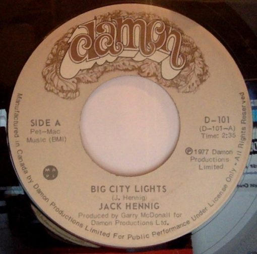 Jack Hennig - Big City Lights (7", Single) (Very Good Plus (VG+))