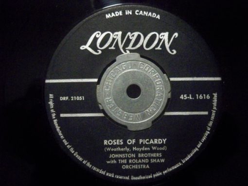 The Johnston Brothers - Roses Of Picardy / Just A Wearyn' For You (7", Single) (Very Good Plus (VG+))