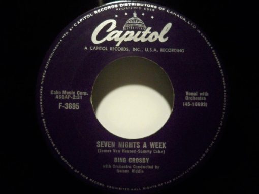 Bing Crosby - Seven Nights A Week / Man On Fire (7", Single) (Very Good Plus (VG+))