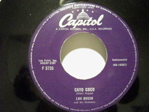 Lou Busch & His Orchestra - Cayo-Coco / Hot Cappucchino (7", Single) (Very Good Plus (VG+))