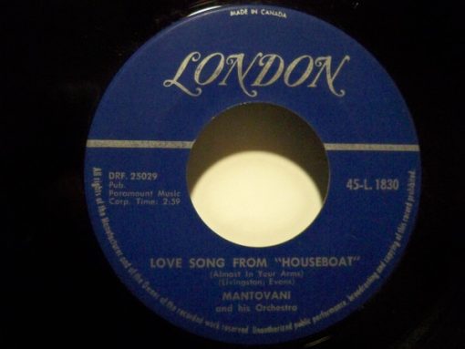 Mantovani And His Orchestra - Love Song From 'Houseboat' / Almost In Your Arms (7", Single) (Very Good Plus (VG+))