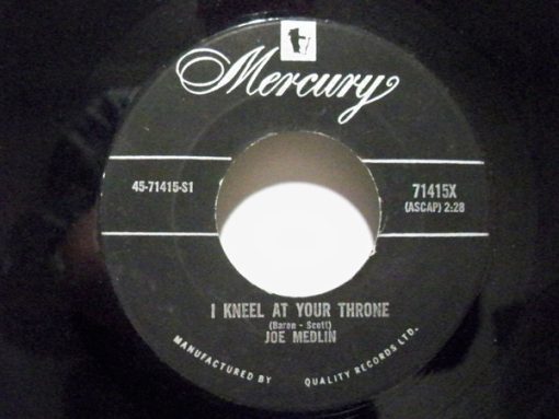 Joe Medlin - I Kneel At Your Throne / Out Of Sight - Out Of Mind (7", Single) (Very Good Plus (VG+))