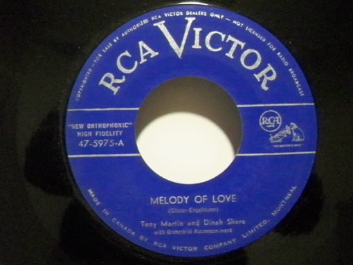 Tony Martin (3) And Dinah Shore - Melody Of Love / You're Getting To Be A Habit With Me (7", Single) (Very Good (VG))