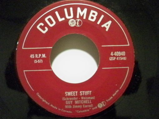 Guy Mitchell With Jimmy Carroll - Sweet Stuff / In The Middle Of A Dark, Dark Night (7", Single) (Near Mint (NM or M-))