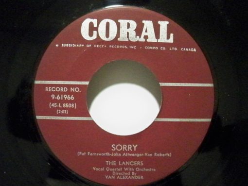 The Lancers (4) - Sorry (7", Single) (Very Good Plus (VG+))