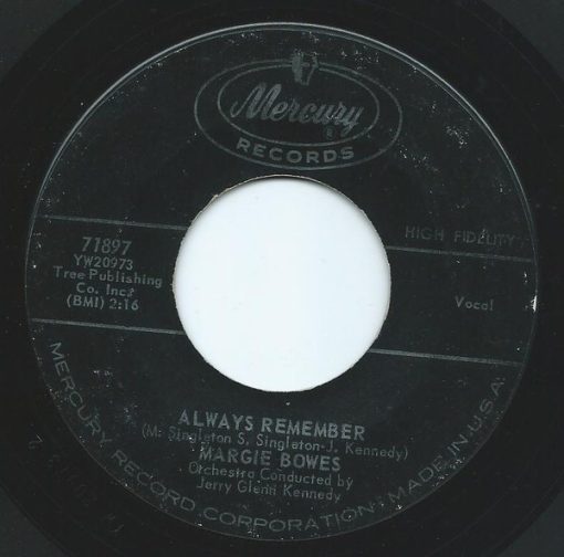 Margie Bowes - Always Remember (7", Single) (Good Plus (G+))