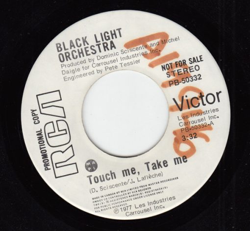 Black Light Orchestra - Touch Me, Take Me (7", Mono, Promo) (Near Mint (NM or M-))