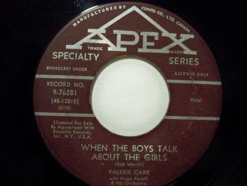 Valerie Carr - When The Boys Talk About The Girls / Padre (7", Single) (Very Good (VG))