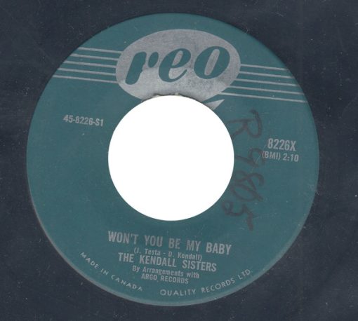 The Kendall Sisters - Won't You Be My Baby (7", Single) (Very Good Plus (VG+))