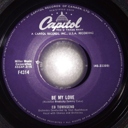 Ed Townsend - Be My Love / With No One To Love (7") (Very Good Plus (VG+))