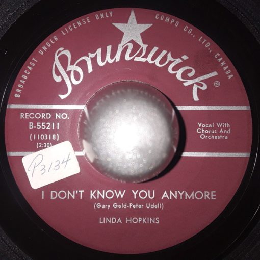 Linda Hopkins - I Don't Know You Anymore / Happiness (7", Single) (Very Good Plus (VG+))