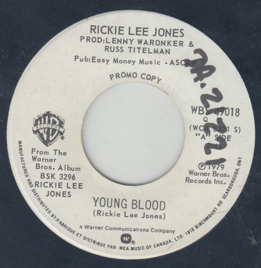 Rickie Lee Jones - Young Blood (7", Promo) (Near Mint (NM or M-))