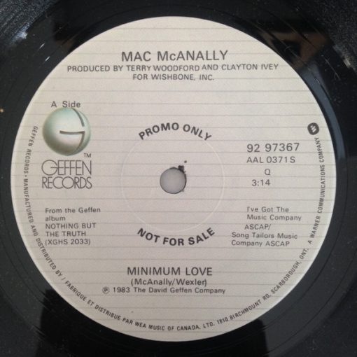 Mac McAnally - Minimum Love (7", Single, Promo) (Near Mint (NM or M-))