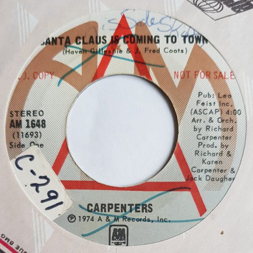 Carpenters - Santa Claus Is Coming To Town (7", Single, Promo) (Very Good Plus (VG+))