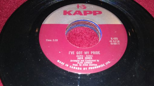 Jack Jones - I've Got My Pride  (7", Single) (Very Good Plus (VG+))