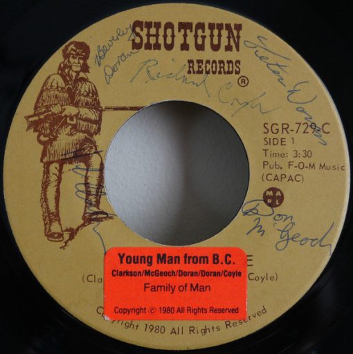 Family Of Man - Young Man From B.C. / Something To Sing About (7") (Very Good Plus (VG+))