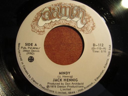 Jack Hennig - Mindy (7", Single) (Very Good Plus (VG+))