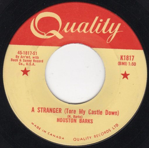 Houston Barks - A Stranger (Tore My Castle Down) (7") (Very Good Plus (VG+))