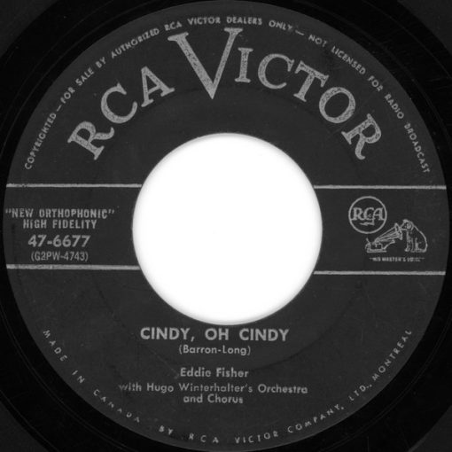 Eddie Fisher - Cindy, Oh Cindy / Around The World (7", Single) (Near Mint (NM or M-))