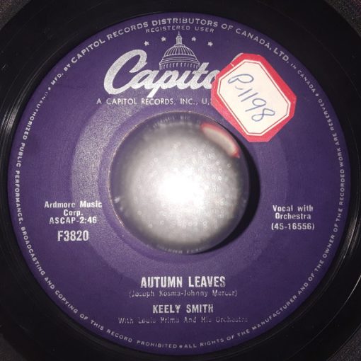 Keely Smith - Autumn Leaves/I Keep Forgetting (7", Single) (Very Good (VG))