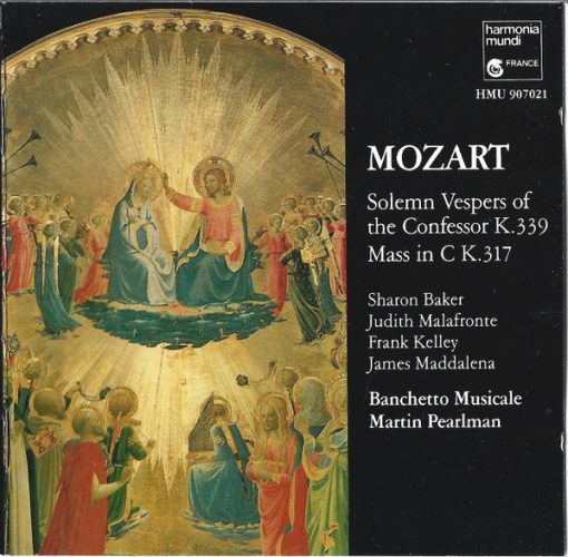 Wolfgang Amadeus Mozart, Sharon Baker, Judith Malafronte, Frank Kelley, James Maddalena, Banchetto Musicale, Martin Pearlman - Solemn Vespers Of The Confessor K.339 / Mass In C K.317 (CD, Album) (Near Mint (NM or M-))