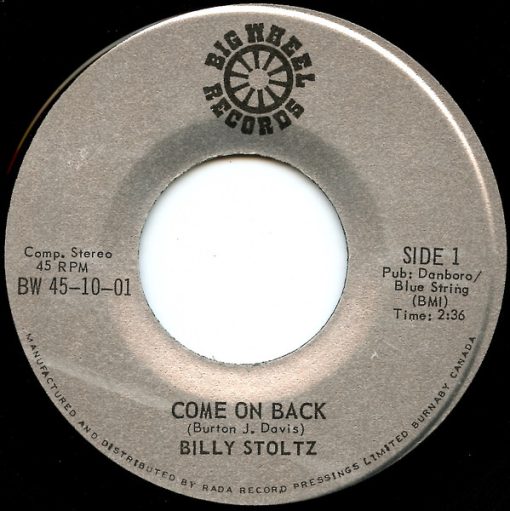 Billy Stoltz - Come On Back / Every Day Is Blue (7", Single) (Near Mint (NM or M-))