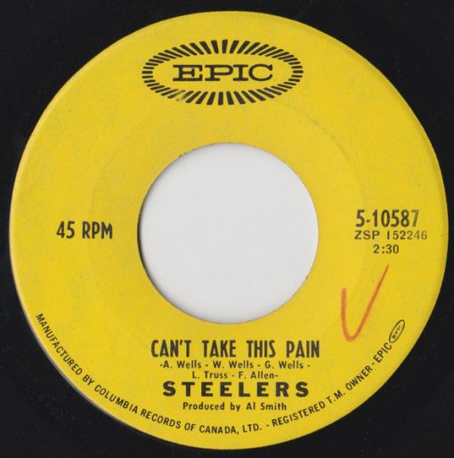 The Steelers (2) - Can't Take This Pain (7", Single) (Very Good Plus (VG+))