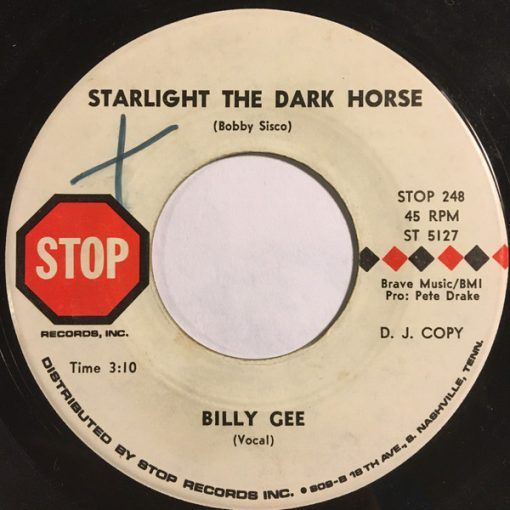 Billy Gee (4) - Starlight The Dark Horse (7", Single, Promo) (Very Good Plus (VG+))