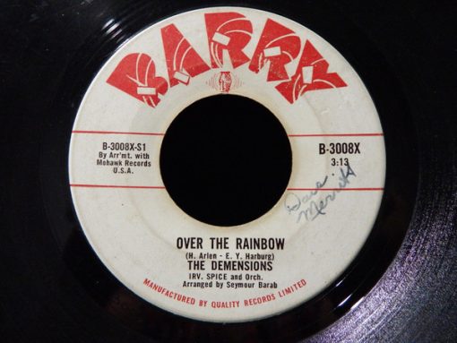 The Demensions - Over The Rainbow / Nursery Rhime Rock (7", Single, Mono) (Near Mint (NM or M-))