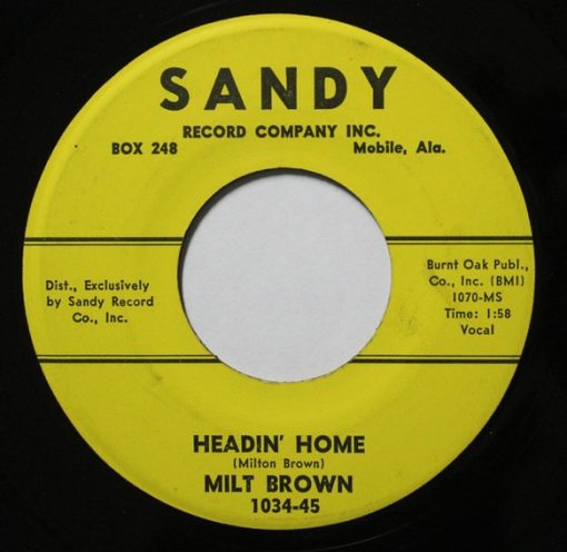 Milt Brown - Headin' Home / Teaspoon of Tears  (7", Single) (Very Good (VG))