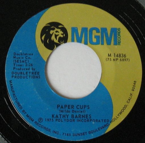 Kathy Barnes - Paper Cups (7", Single) (Very Good Plus (VG+))