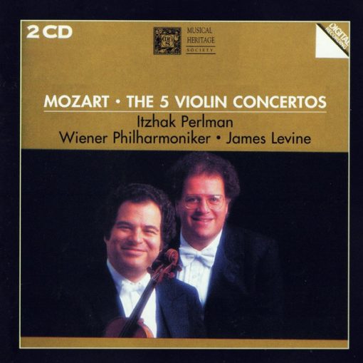 Wolfgang Amadeus Mozart - Itzhak Perlman, James Levine (2), Wiener Philharmoniker - The 5 Violin Concertos (2xCD, Comp, RE) (Mint (M))