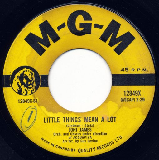 Joni James - Little Things Mean A Lot / I Laughed At Love (7", Single) (Very Good Plus (VG+))