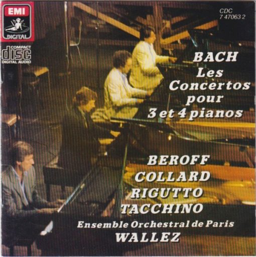 Johann Sebastian Bach / Michel Béroff, Jean-Philippe Collard, Bruno Rigutto, Gabriel Tacchino, Ensemble Orchestral De Paris, Jean-Pierre Wallez - Les Concertos Pour 3 Et 4 Pianos (CD) (Near Mint (NM or M-))